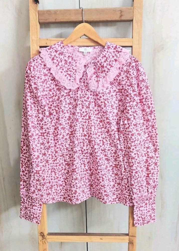 Floral Pink Blouse Bust Size-42