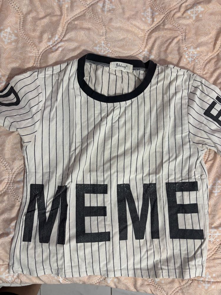 Meme Striped Tee