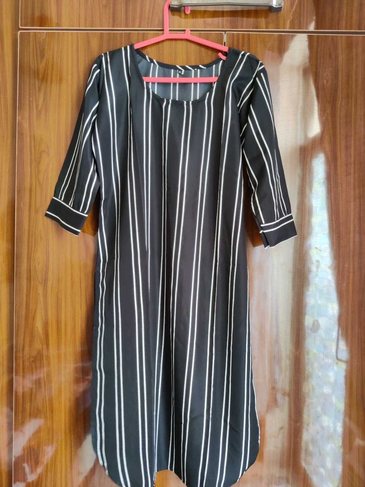 Striped A-Line Kurta- XL