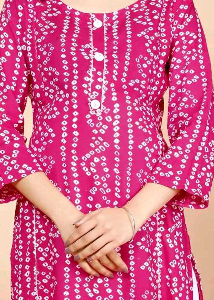 Bandhani Maternity Kurti With Zip