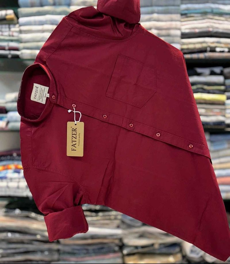 Burgundy Casual Button-Down