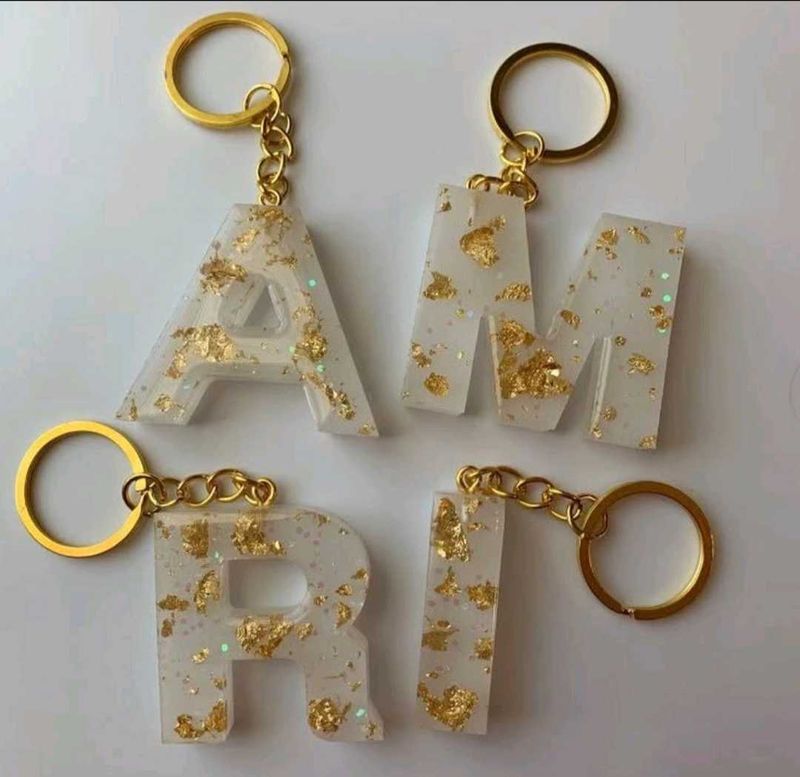 Resin Letter Keychain