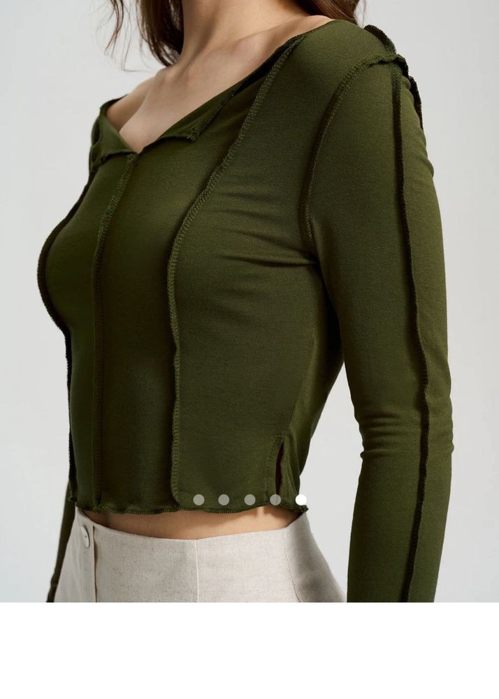 Olive Green Long Sleeve Top