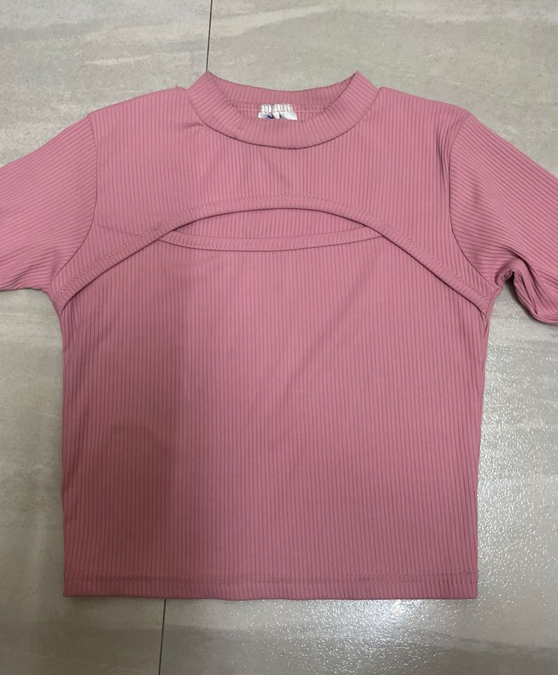 Pink Cutout Top