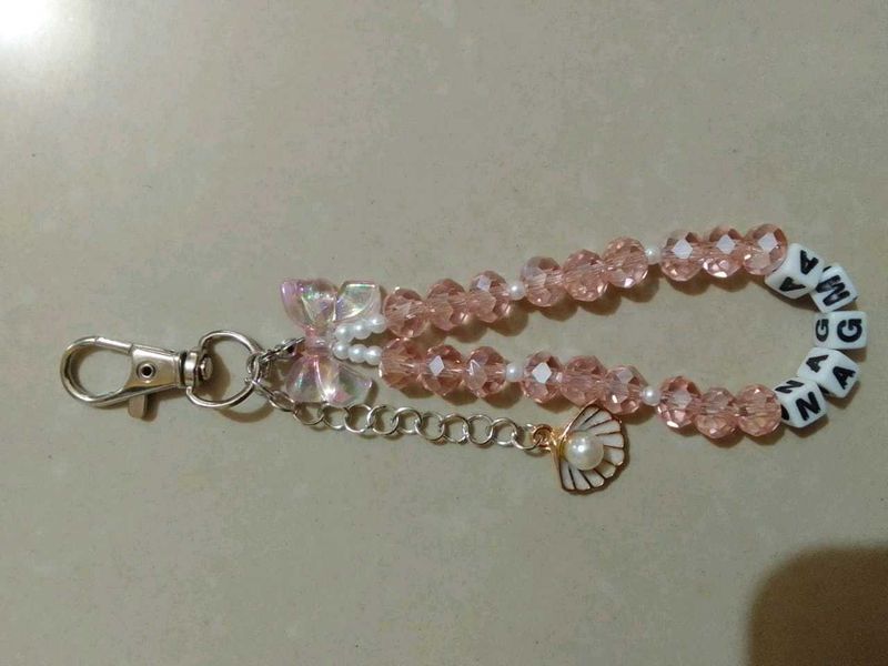Beaded Initial Keychain