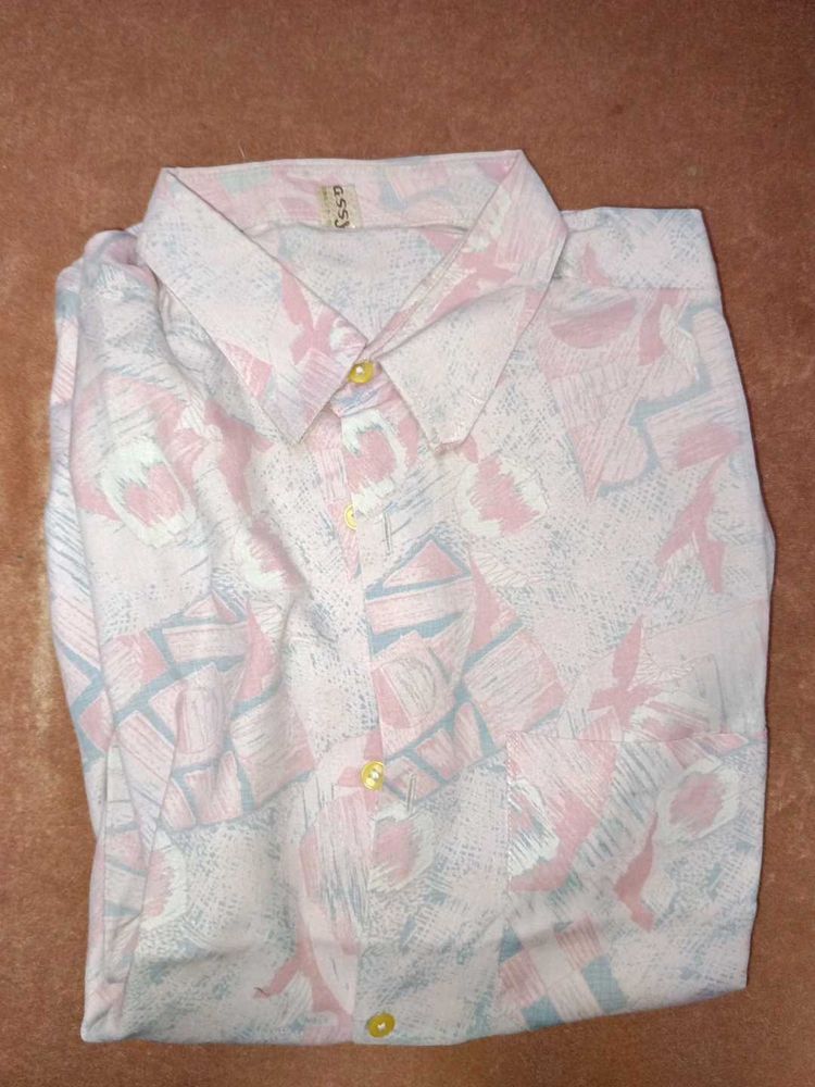 Patterned Button-Down Shirt