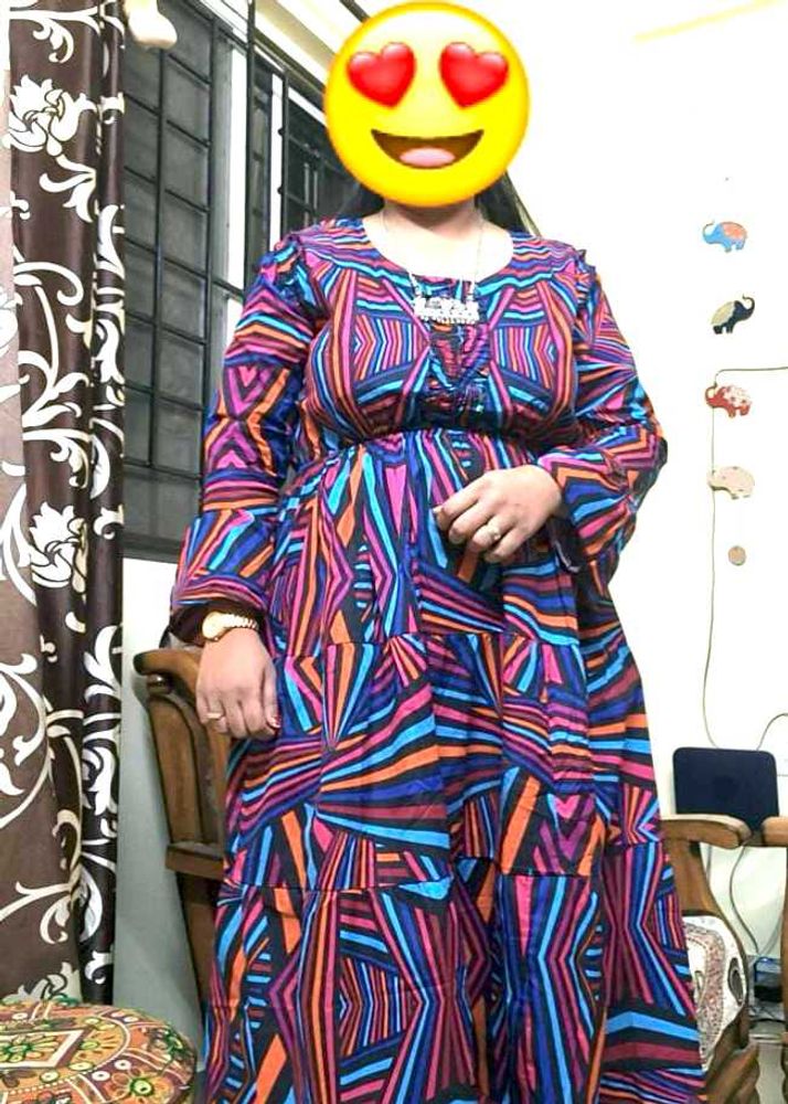 Multi Color A- Line Maxi Dress Fits All Size