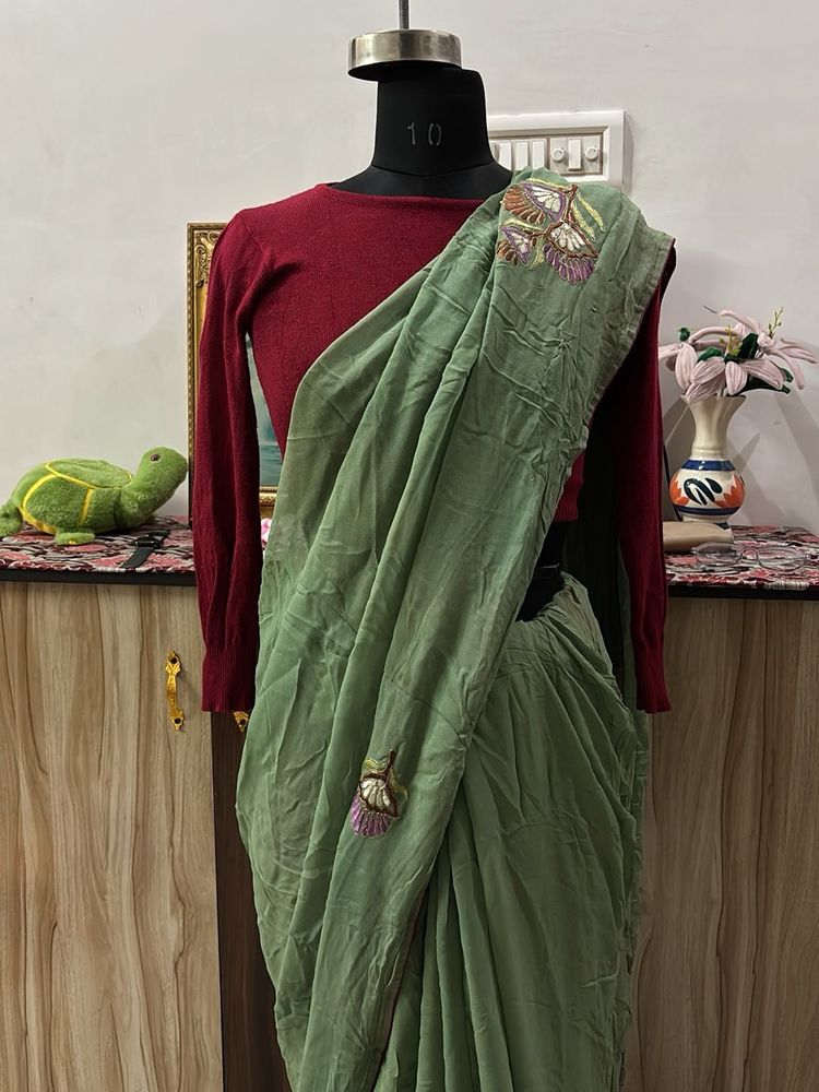 Embroidered Green Dupatta