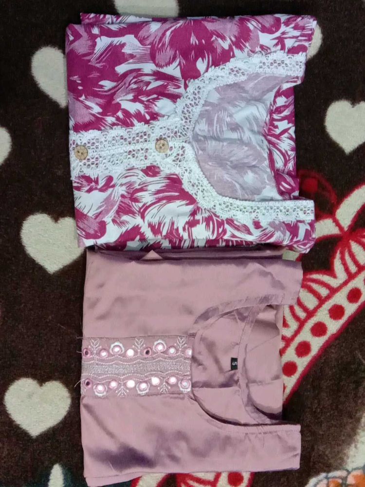 Combo Deal🥳 Elegant Lavender &amp; Printed Kurta Set.