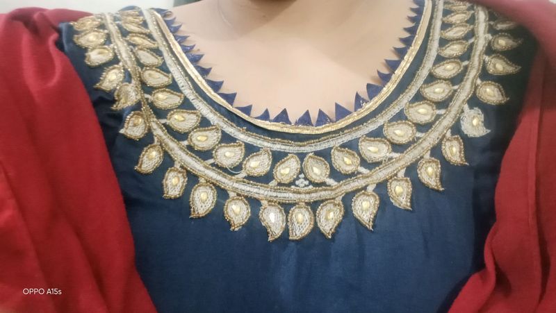 Blue Embroidered Kurti