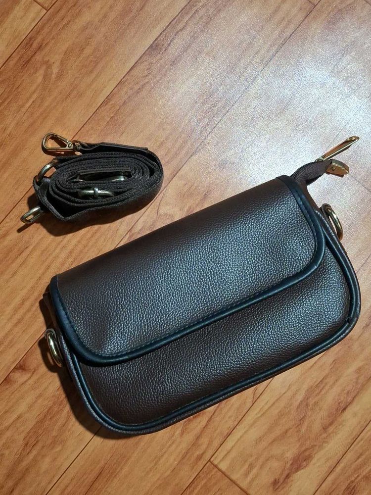 brown sling bag