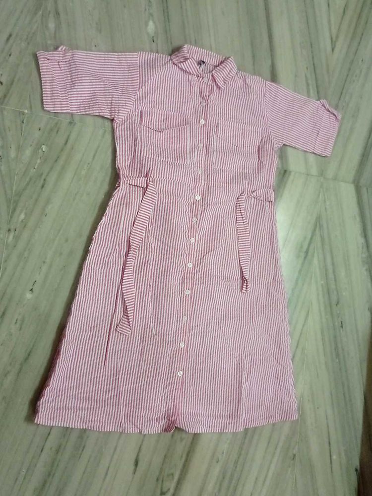 Striped Shirt Dress