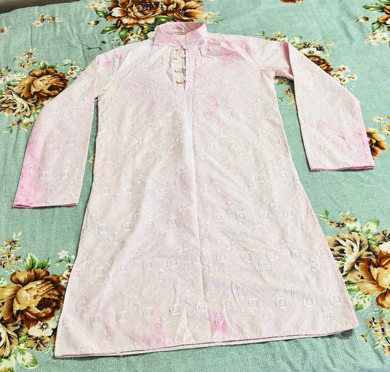 Pink Embroidered Kurta