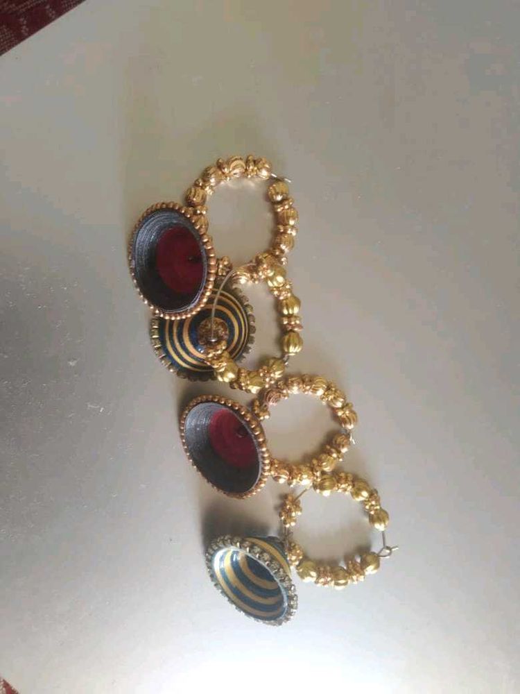 Hoop Jhumka Earrings(Handmade)