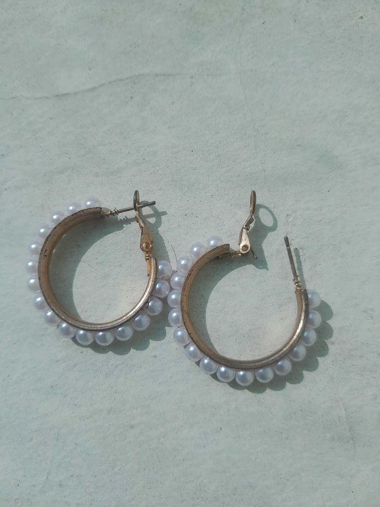 Pearl Hoop Earrings