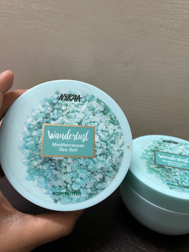 NYKAA Wanderlust Mediterranean Sea salt Body Butter And Yogurt Combo