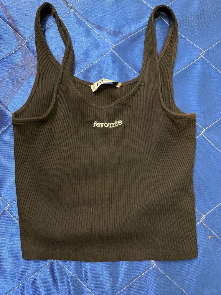 Black Ribbed Tank Top