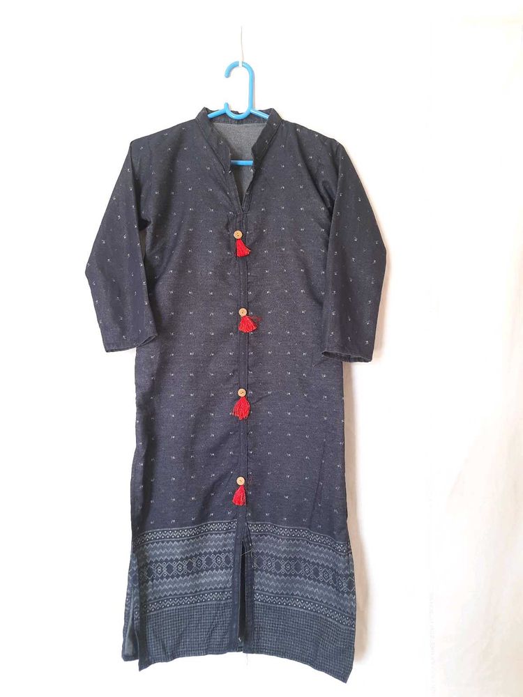 Navy Blue Kurti with small prints