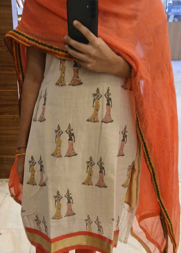 Block Printed Stiched Chudidhar With Duppatta