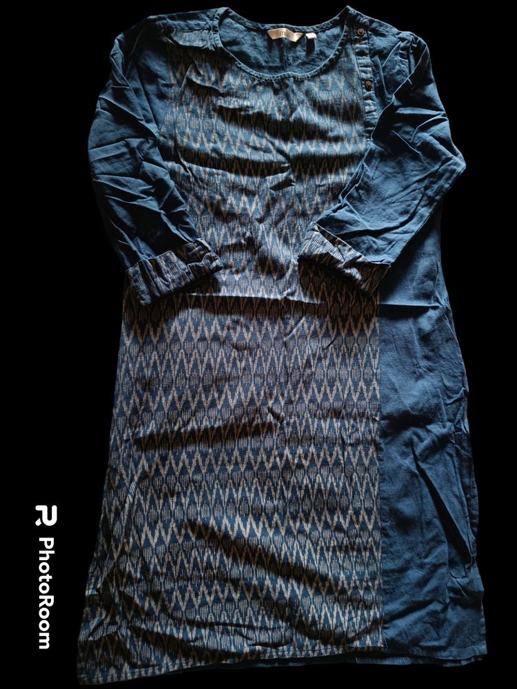 Pure Cotton Blue Kurta