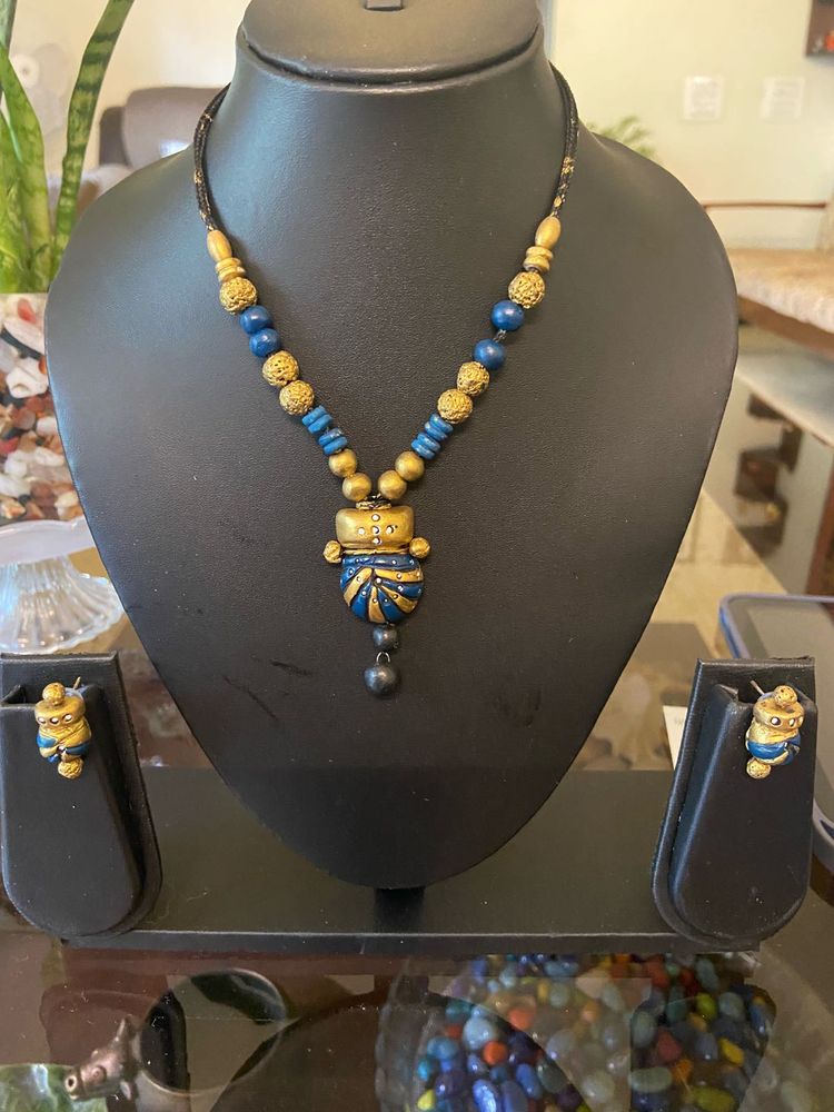 Handmade Terracotta Necklace &amp; Earring Set