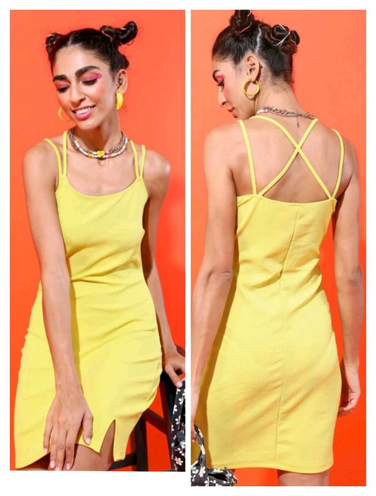 With Tag Lime Yellow Mini Dress