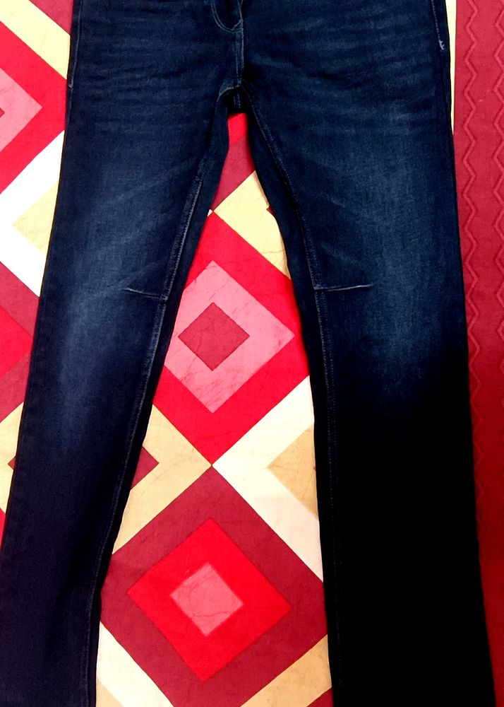 MEN&#39;S ANKLE LENGTH SLIM FIT DARK BLUE JEANS(28)