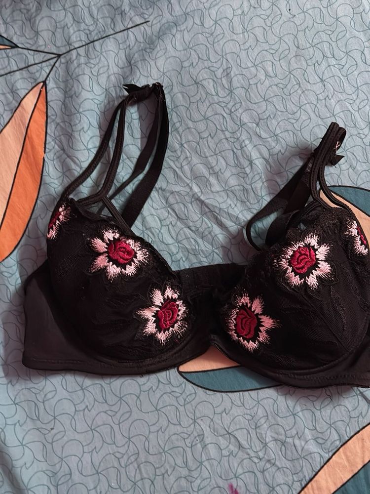 Floral Applique Bra