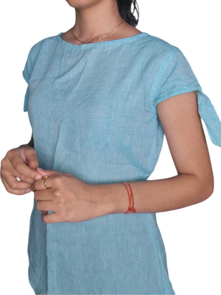 Classic Blue Cotton Top for Women