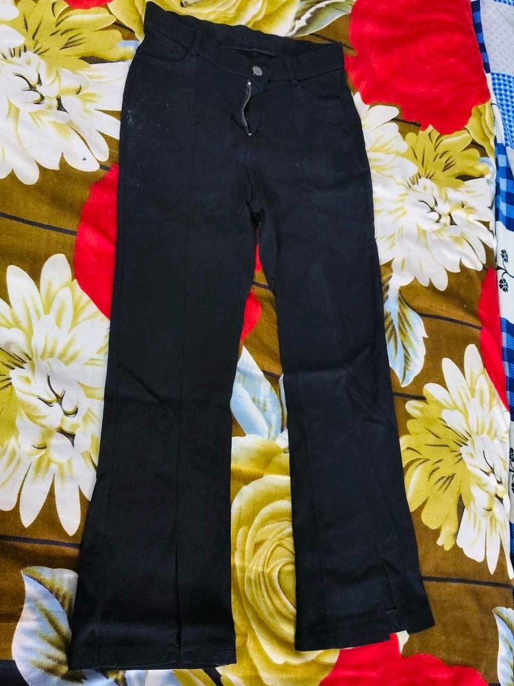 Vintage Black Flare Leg Trousers