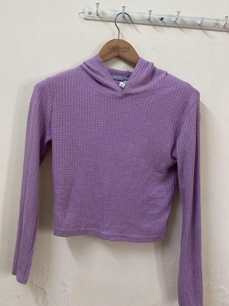 Purple Waffle Knit Hoodie