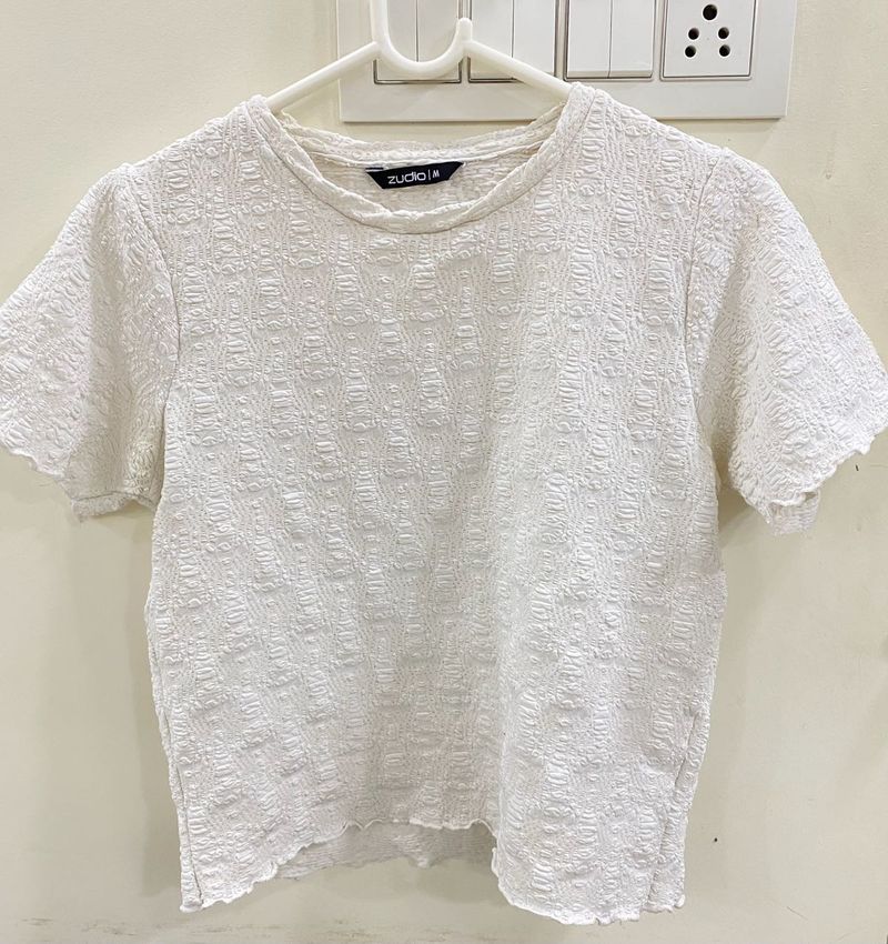 Textured White Top