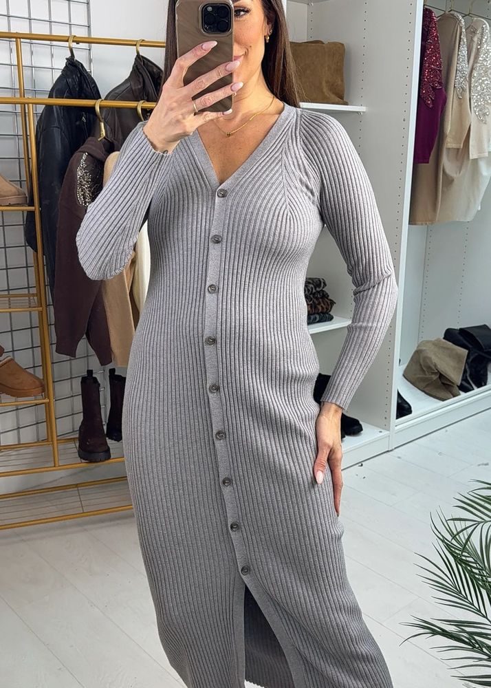 New with tag Ribbed Button-Down Midi Dress