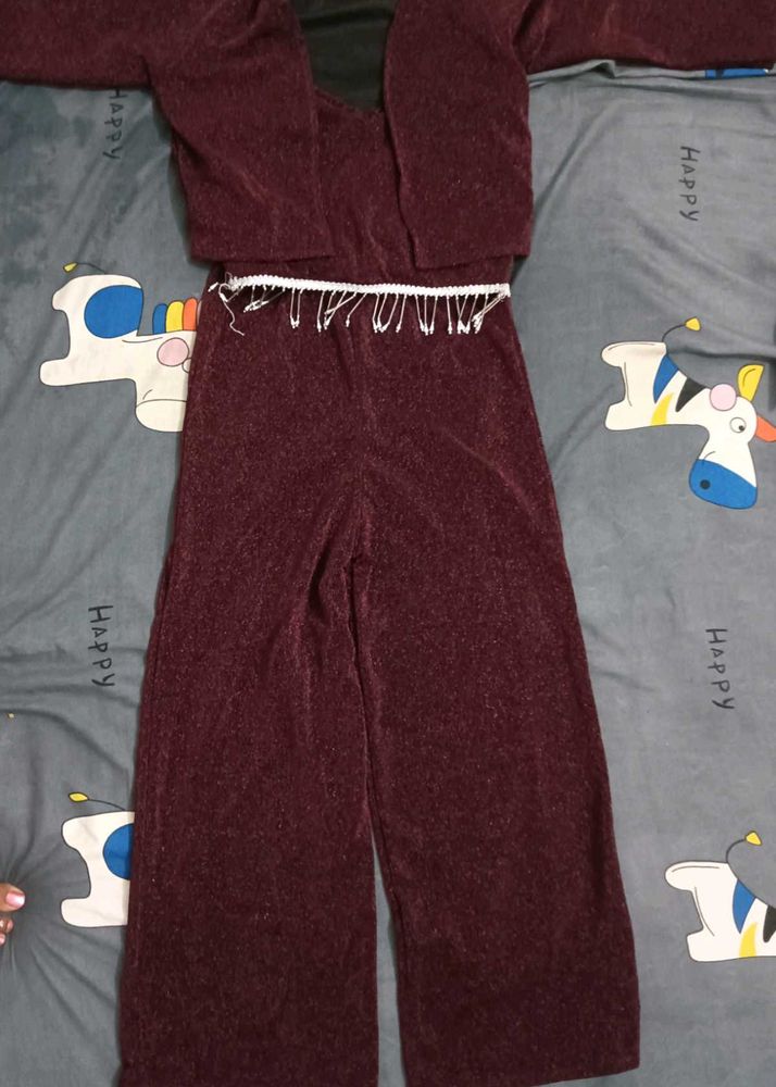 Burgundy Two-Piece Set