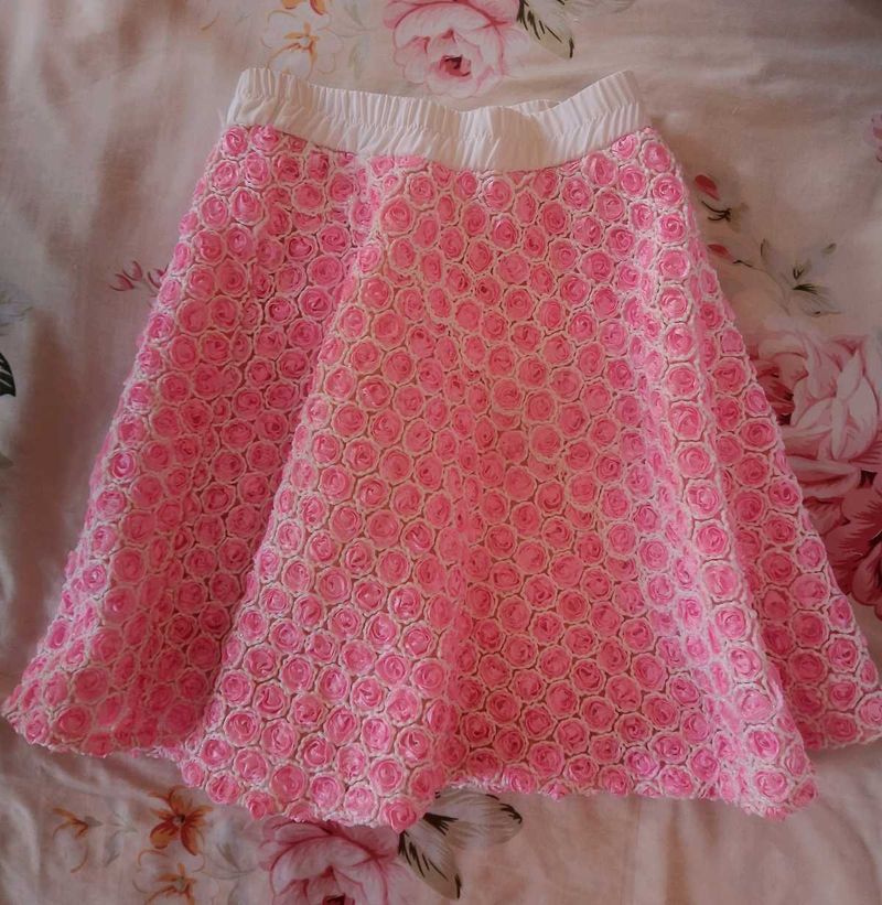 Pink Floral Skirt