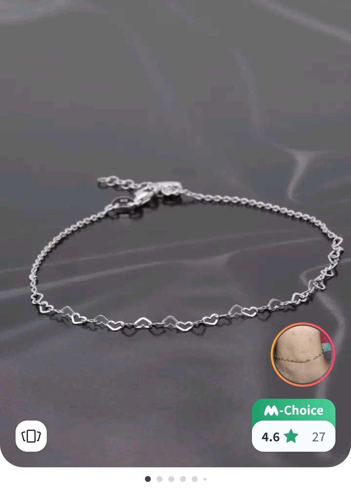 92.5 Sterling Silver Anklets Pair