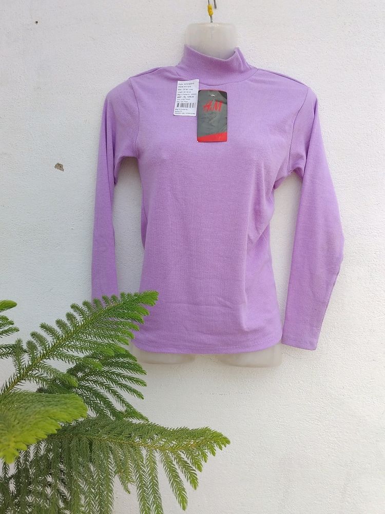 New Levender High Neck Top