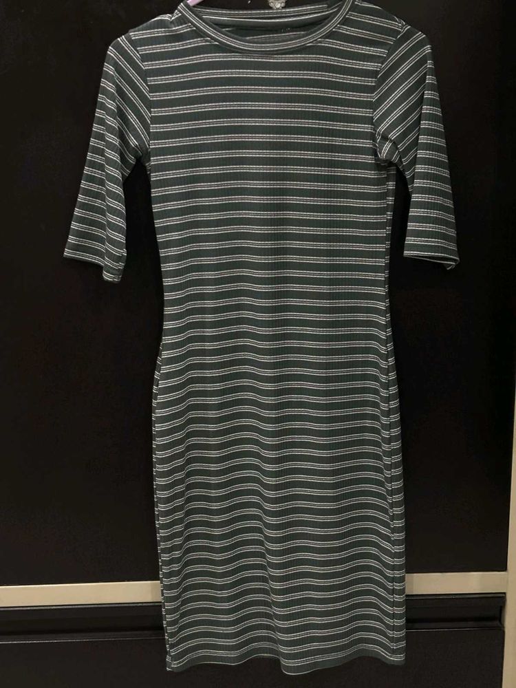 Striped Bodycon Midi Dress