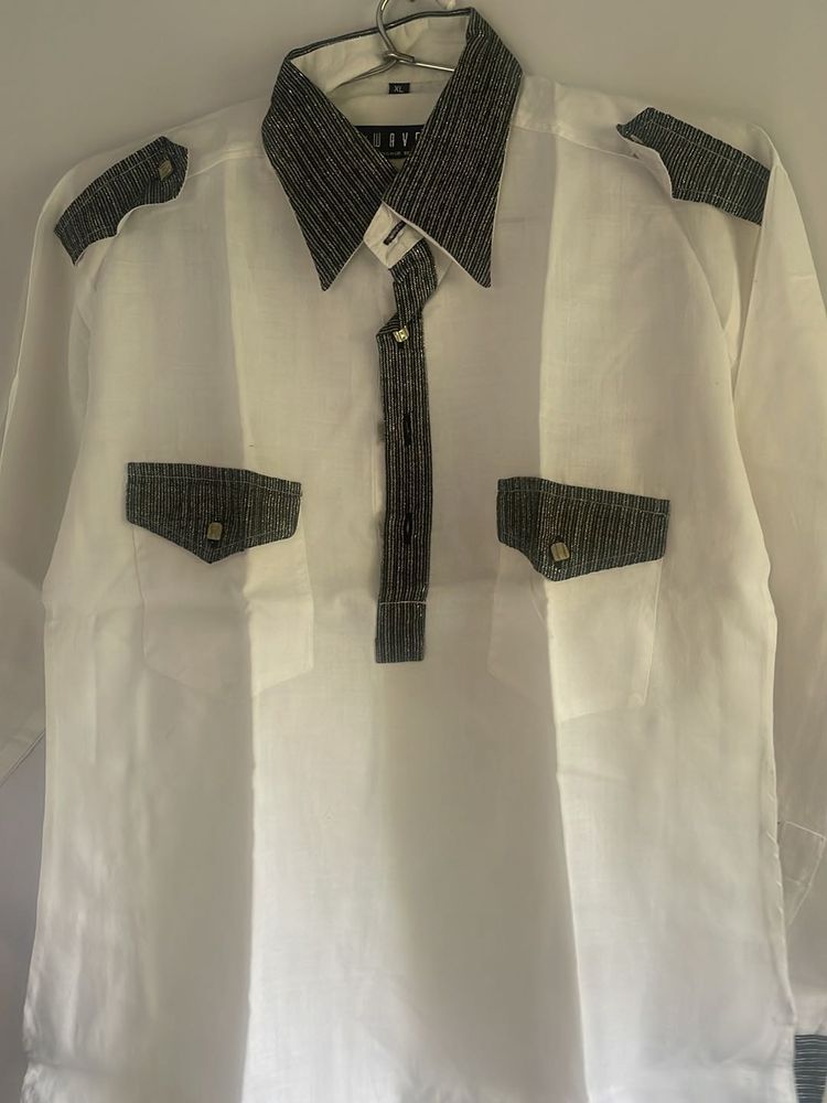 Designer Shirt  With Black Shimmery Material