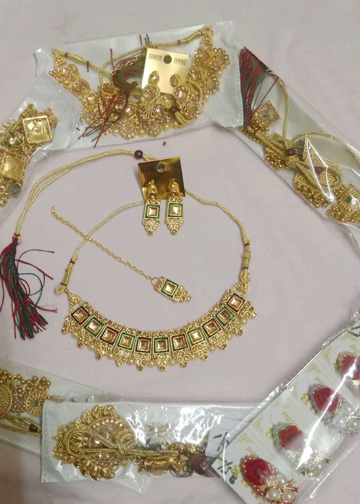 Gold Plated Indian Jewelry Set