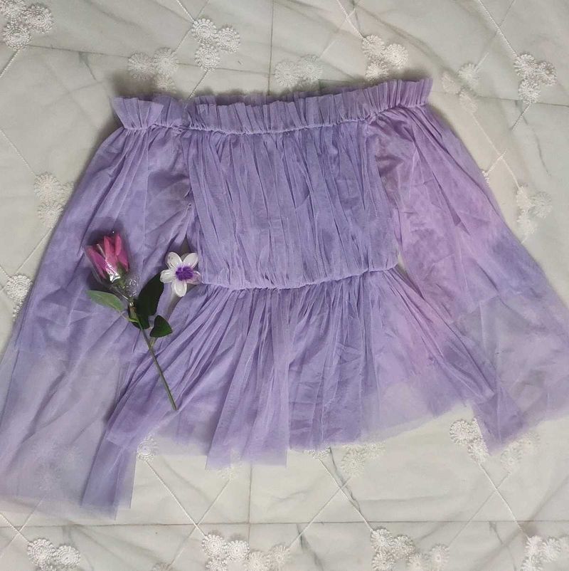 Lavender Off-Shoulder Top