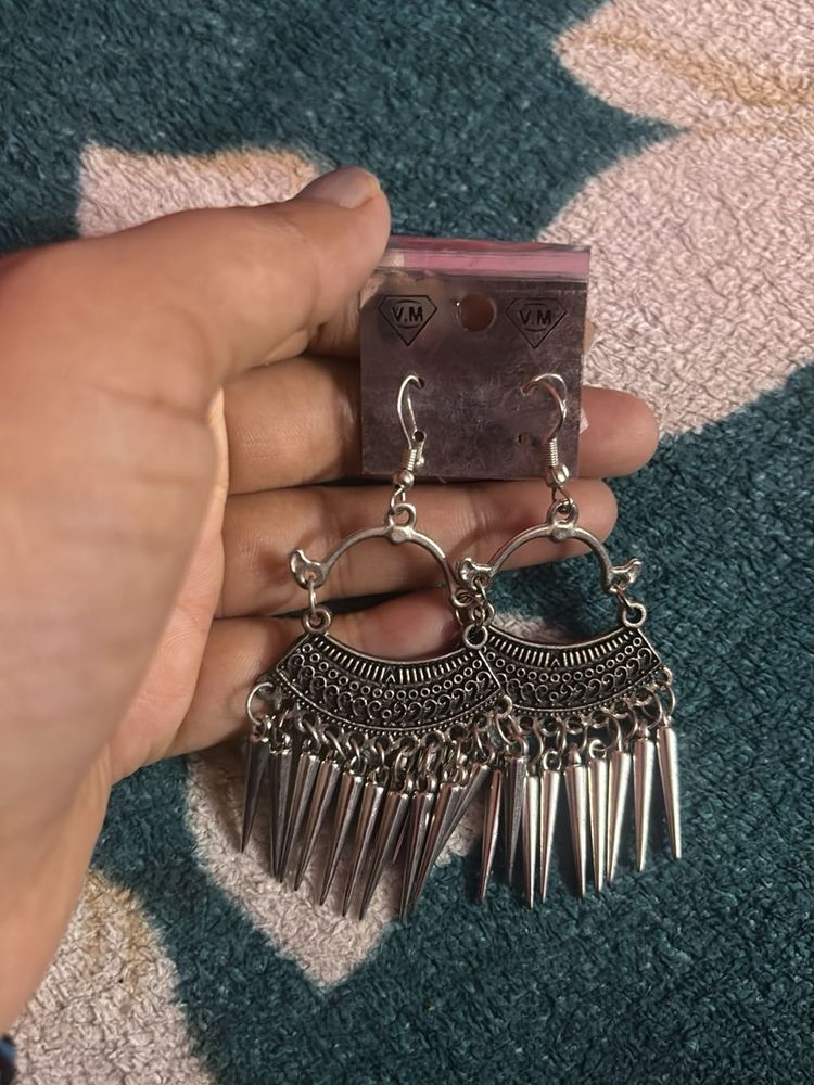 Silver Boho Dangle Earrings