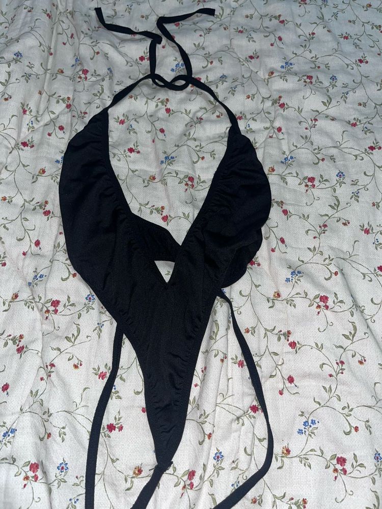 Black Halter Bodysuit