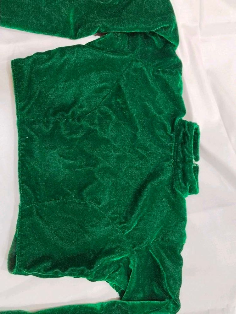 Velvet Classy High Neck Blouse