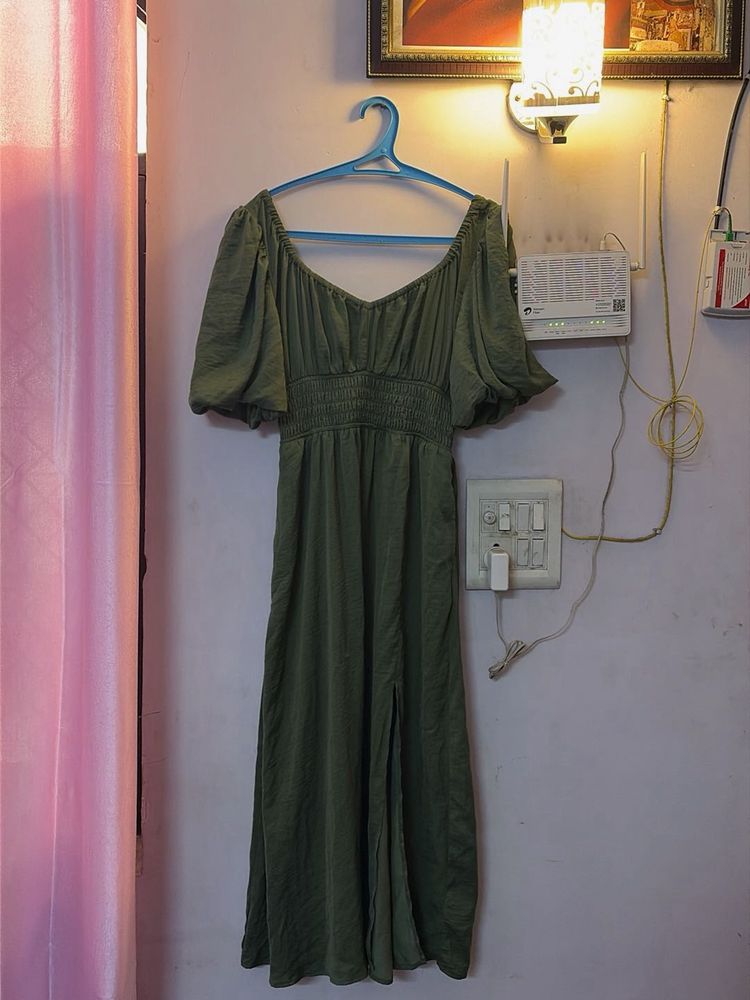 Olive Green Midi Dress