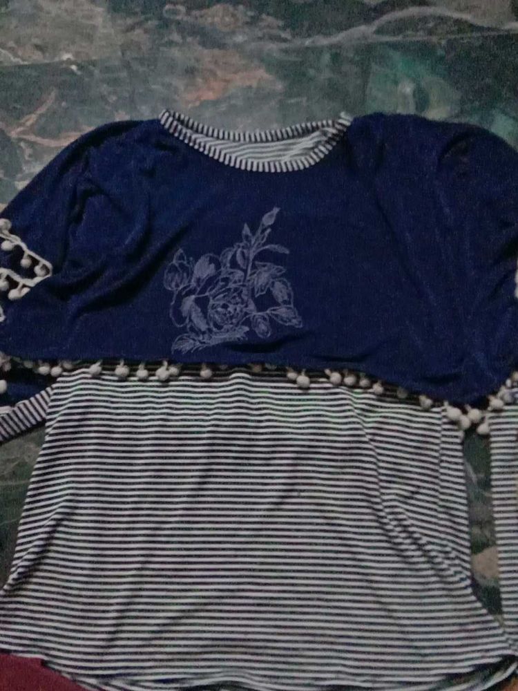 Striped Tunic with Floral Detail