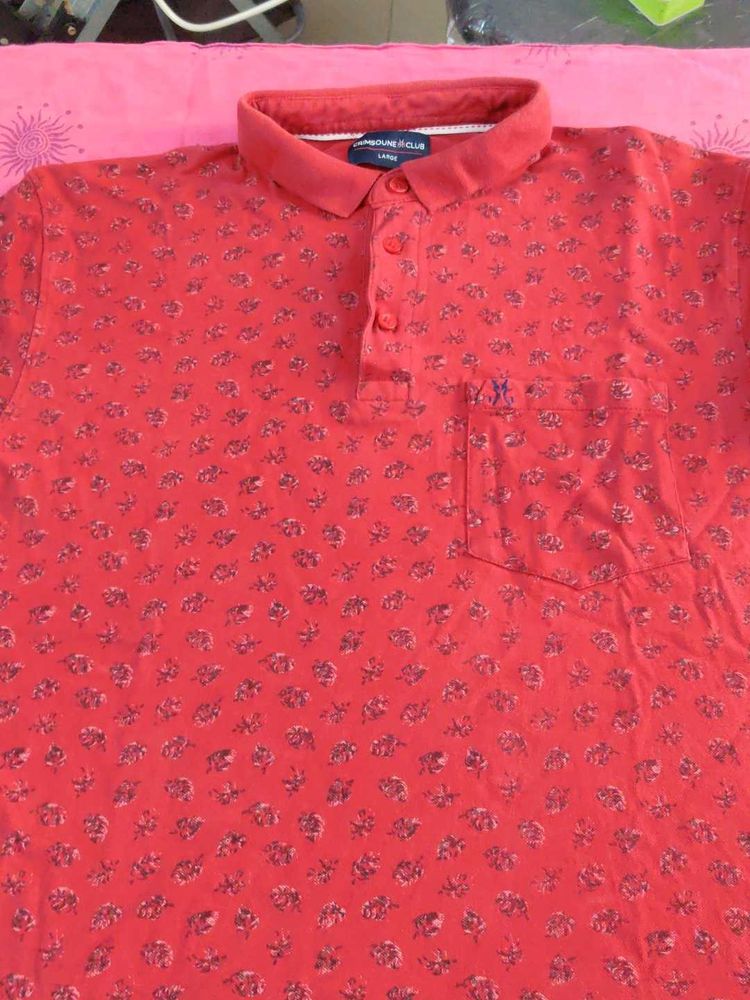 Red Colour Polo Tshirt L Size