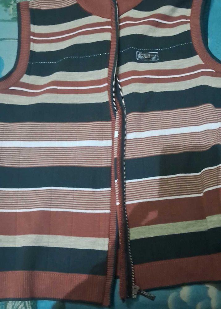 Striped Sleeveless Sweater Vest