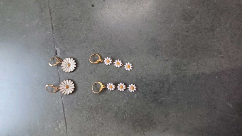 Daisy Drop Earrings + Free Purple Earings