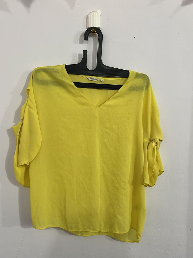 Yellow V-neck Top